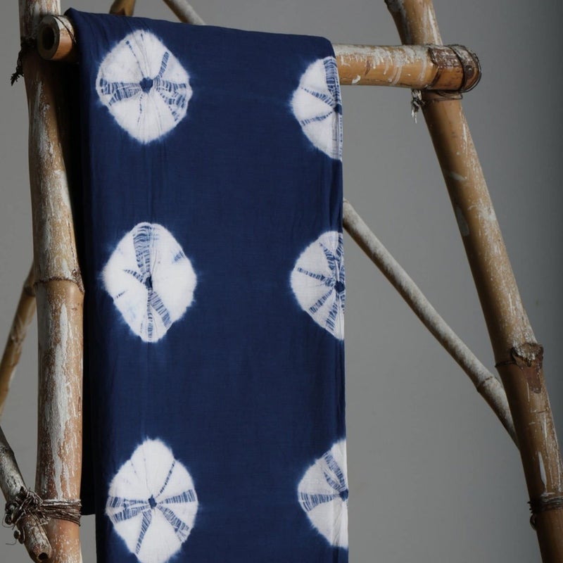 Trade Star 5 Yard Shibori Fabric Handmade Fabric for Dressmaking Indigo Tie Dye Indian Cotton Natural Dyed Textile for Sewing (Pattern 8) - Image 4